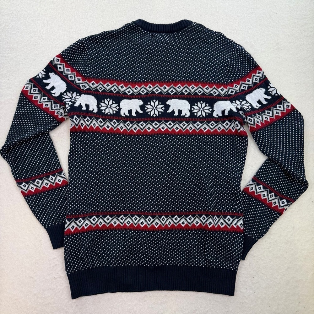 Aspen Men’s Blue Crewneck 100% Cotton Winter Sweater Polar Bears Size Large - Picture 8 of 8